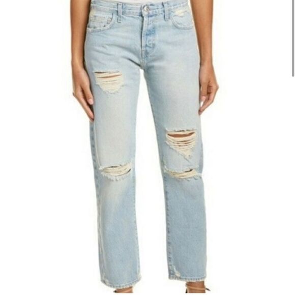 Current/Elliott The Fling Alta Destroyed Jeans Straight- Size 27 - Picture 1 of 7